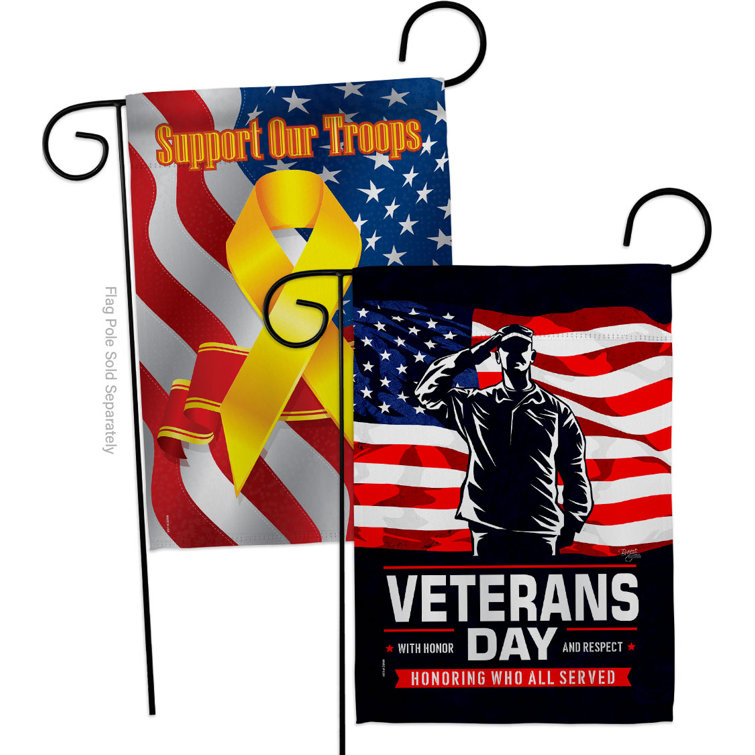 Breeze Decor Honor Our Veterans Garden Flags Pack Armed Forces 13 X18.5